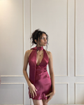 Red Satin Slip Dress