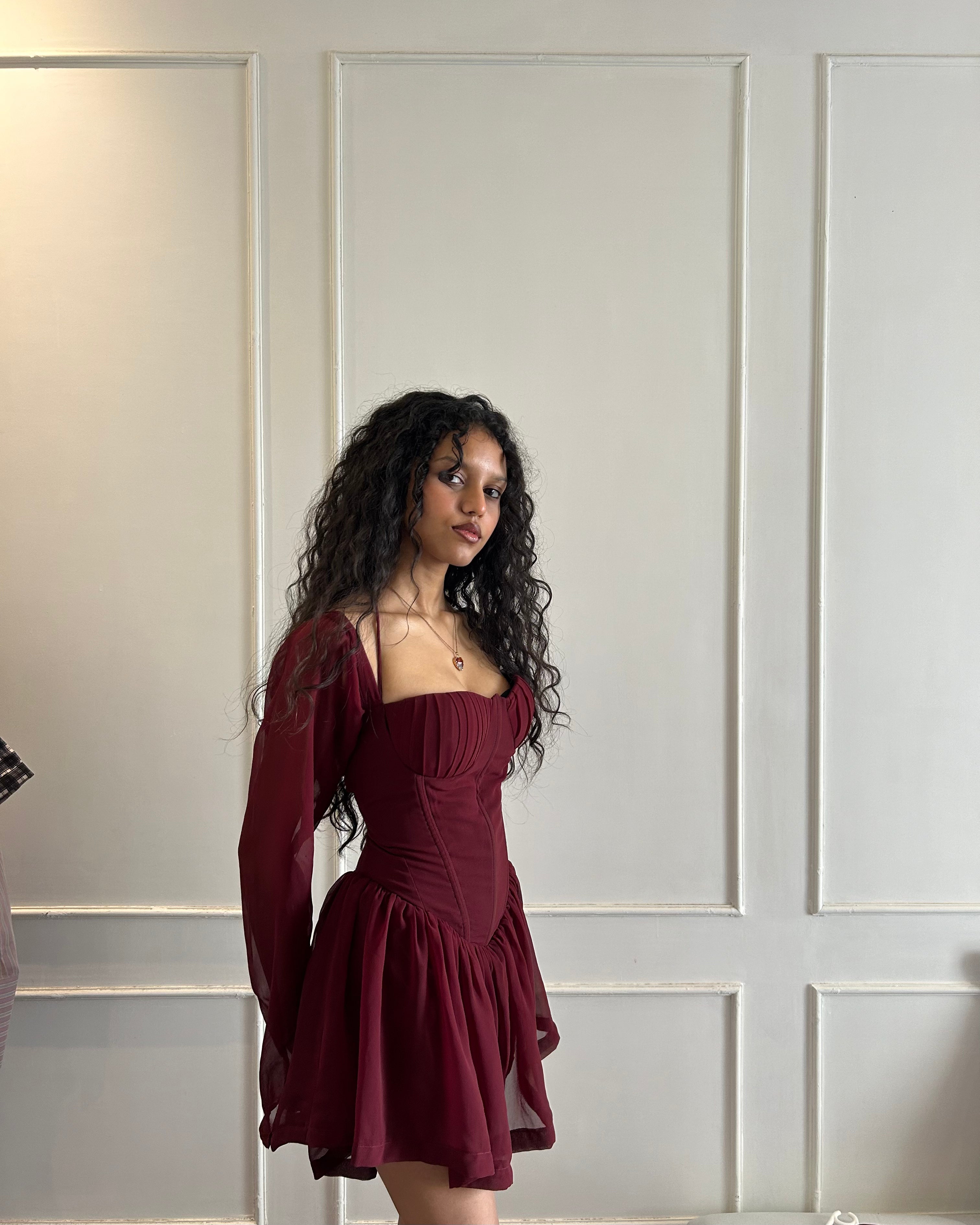 Cherry red corset dress