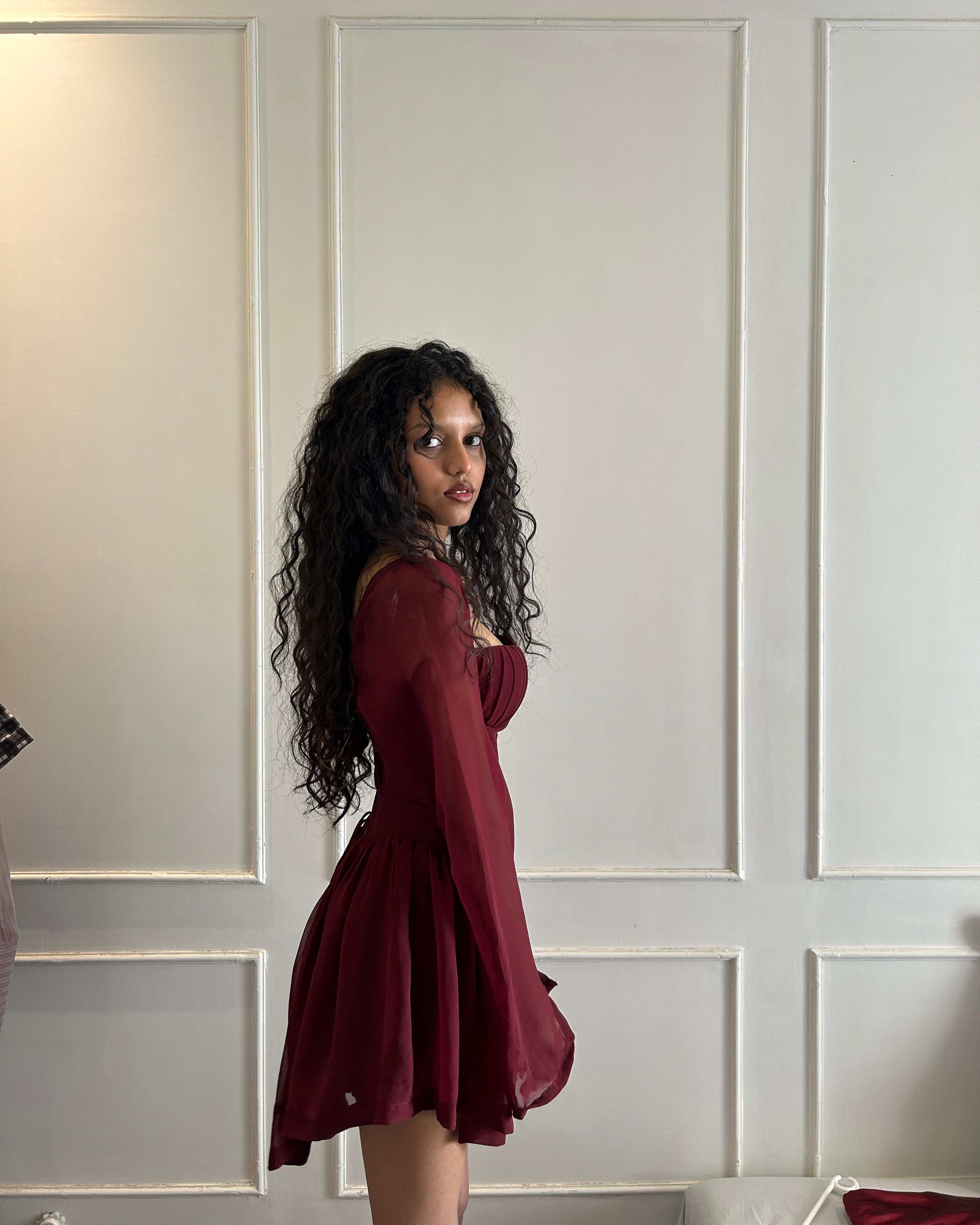 Cherry red corset dress