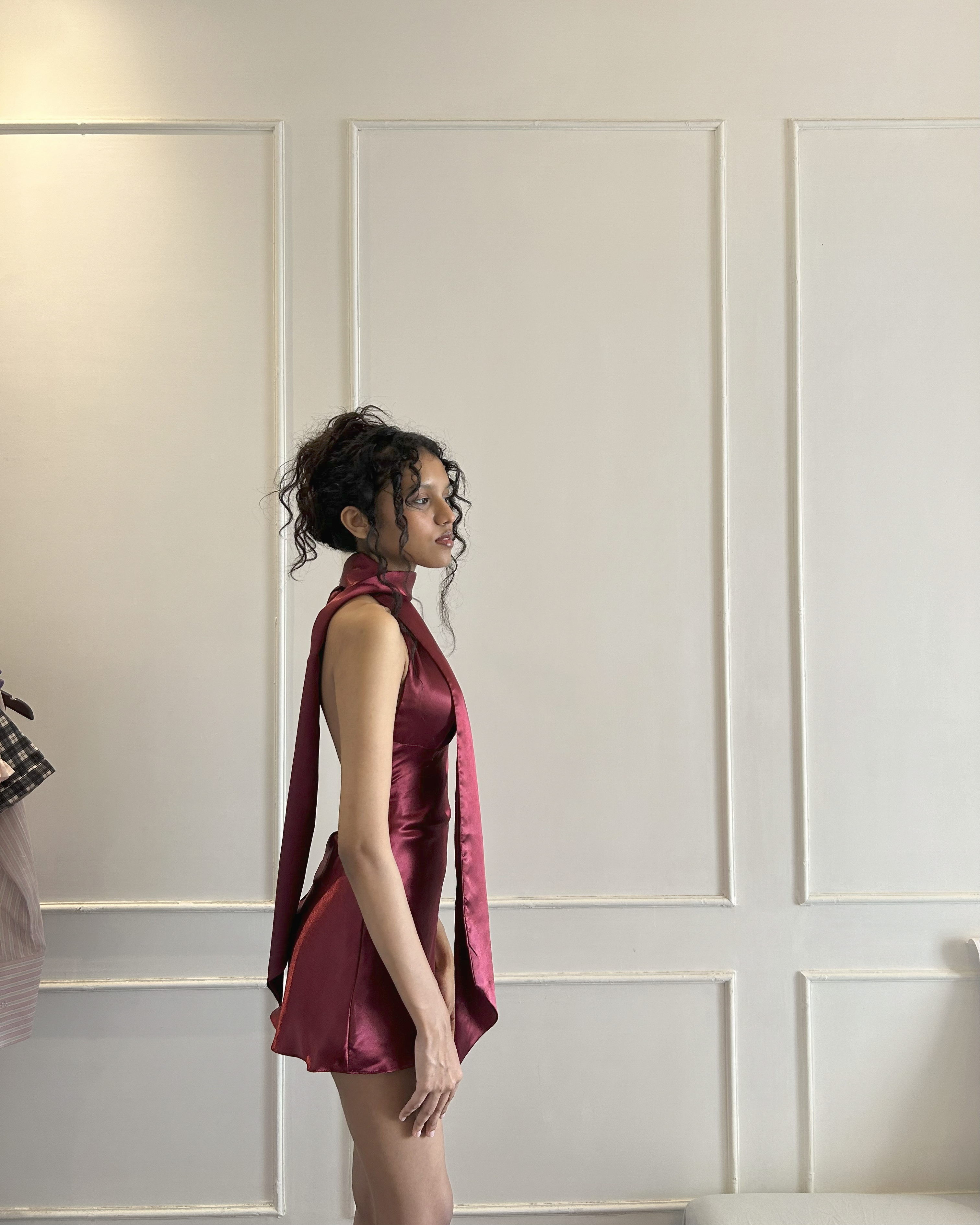 Red Satin Slip Dress