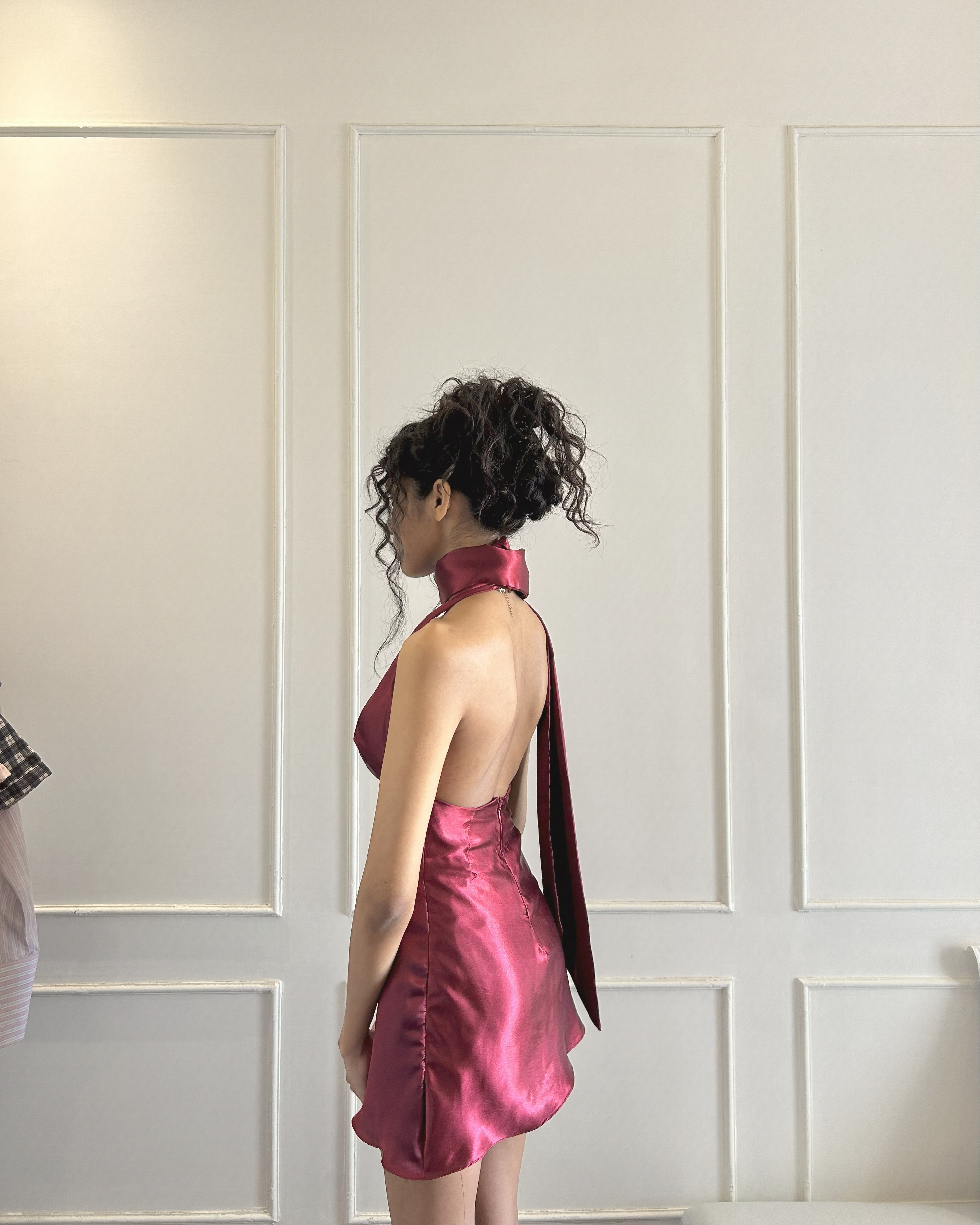Red Satin Slip Dress